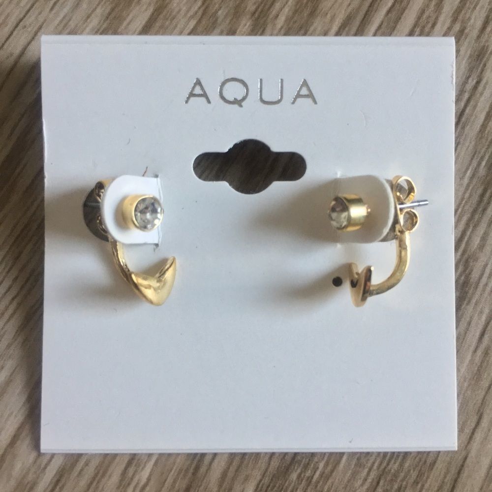 — Aqua — Gorgeous gold & diamond earrings NWT